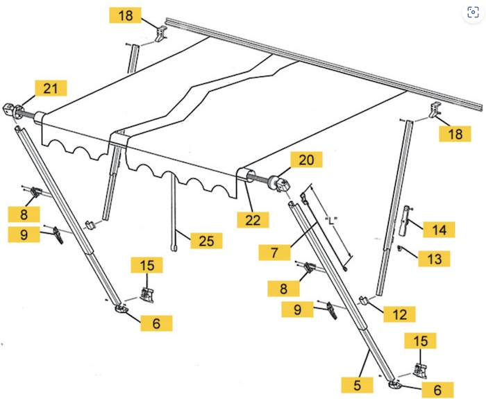 carefree awning parts diagram