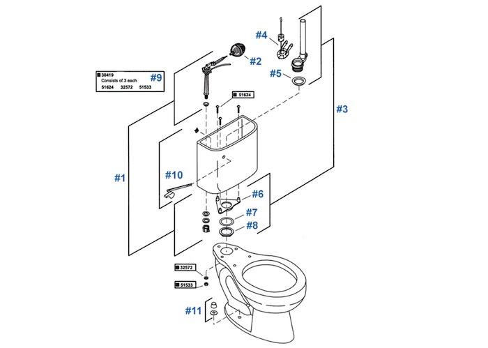 kohler toilet tank parts diagram