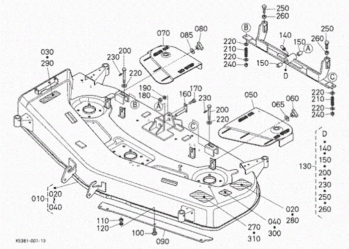 kubota 60 mower deck parts diagram